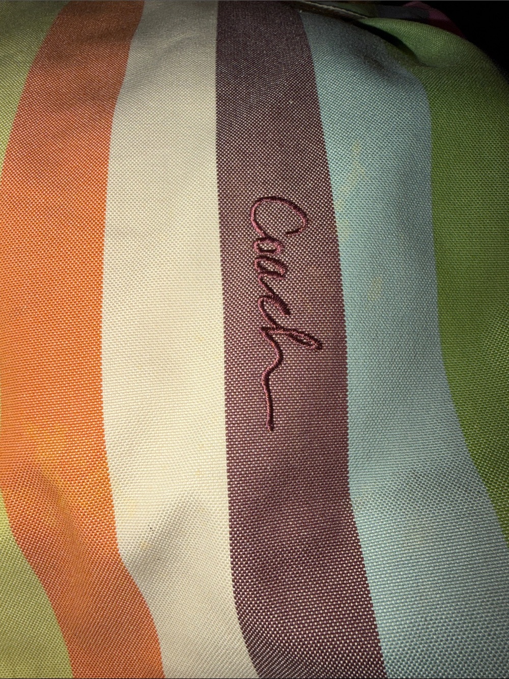 Coach Striped Multicolor Shoulder Bag with Gold Handles 2011 Tag No K1182-19021 - Picture 12 of 14